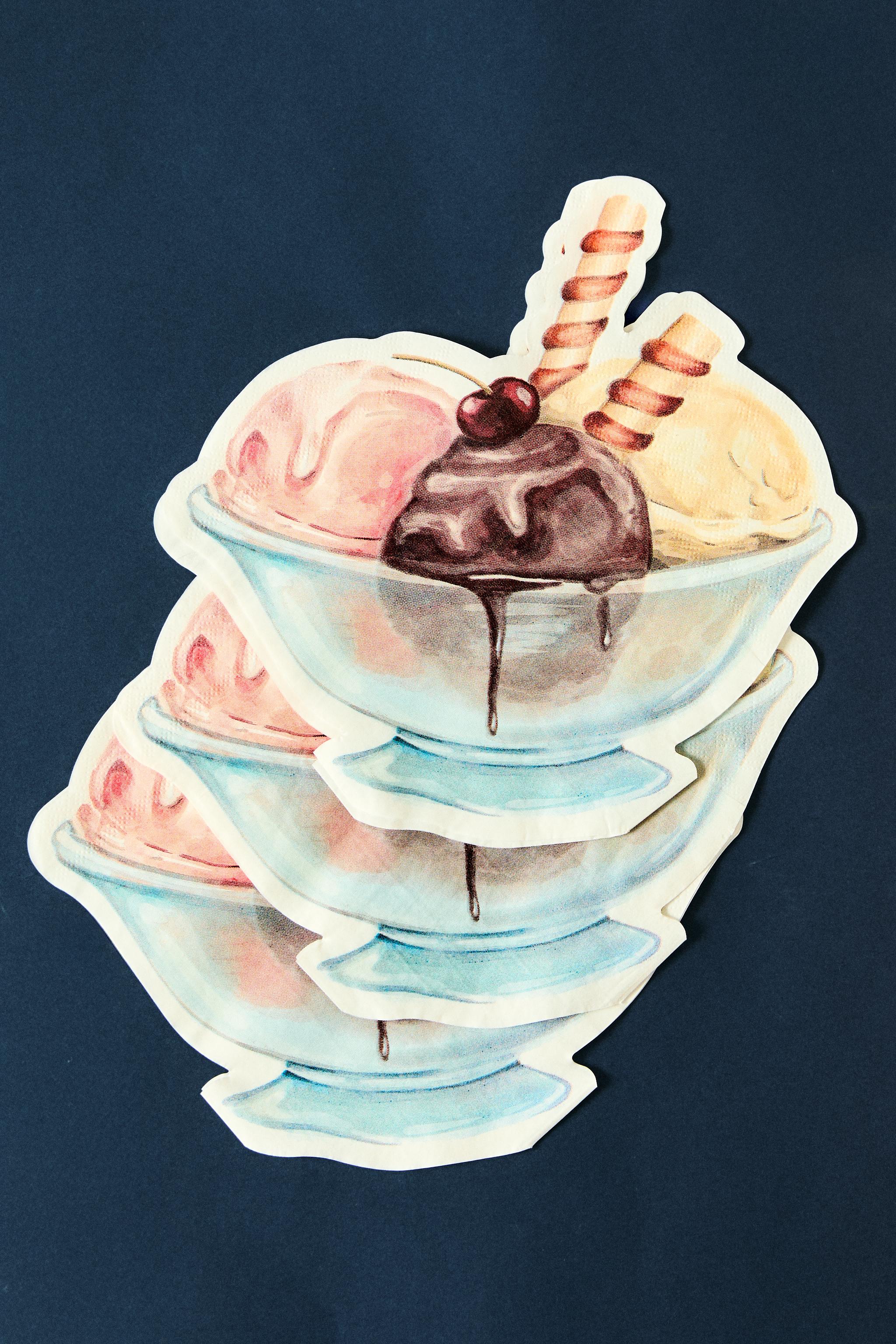 SET OF ICE CREAM PAPER NAPKINS (SET OF 20)